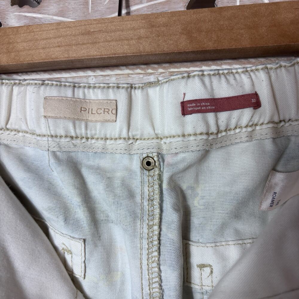 Pilcro at Anthropologie The Roamer Trousers/Jeans Blue Painted Artsy Boho SZ 32 - Picture 4 of 9